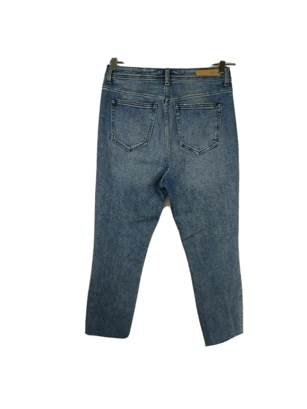 Cello Ripped Cropped Ankle Jeans Raw Hem Juniors Size 9 Light Wash - Picture 4 of 8